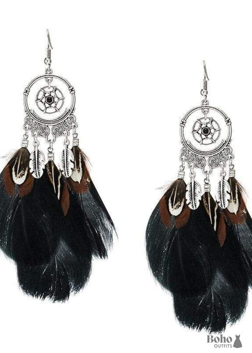Boho Earrings Three Light Feathers Hayden